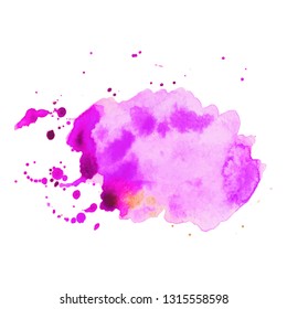 Abstract isolated colorful vector watercolor splash. Grunge element for paper design. Vector illustration