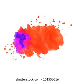 Abstract isolated colorful vector watercolor splash. Grunge element for paper design. Vector illustration