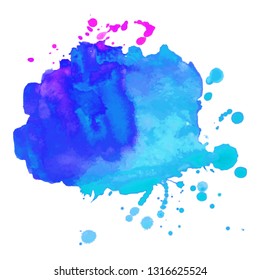 Abstract isolated colorful vector watercolor splash. Grunge element for paper design. Vector illustration