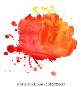 Abstract isolated colorful vector watercolor splash. Grunge element for paper design. Vector illustration