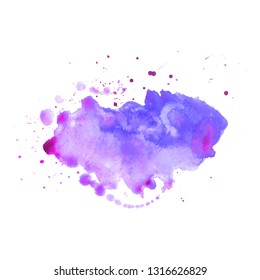 Abstract isolated colorful vector watercolor splash. Grunge element for paper design. Vector illustration