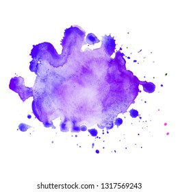 Abstract isolated colorful vector watercolor splash. Grunge element for paper design. Vector illustration