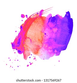 Abstract isolated colorful vector watercolor splash.