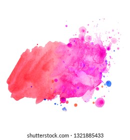 Abstract isolated colorful vector watercolor splash. Grunge element for paper design. Vector illustration