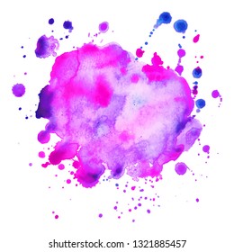 Abstract isolated colorful vector watercolor splash. Grunge element for paper design. Vector illustration