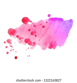 Abstract isolated colorful vector watercolor splash. Grunge element for paper design. Vector illustration