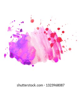 Abstract isolated colorful vector watercolor splash. Grunge element for paper design. Vector illustration