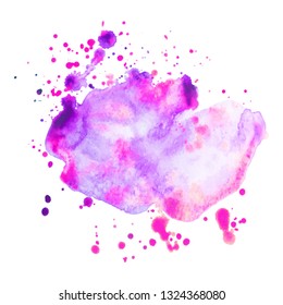 Abstract isolated colorful vector watercolor splash. Grunge element for paper design. Vector illustration