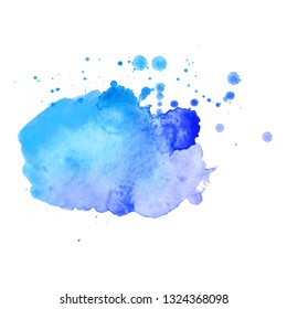 Abstract isolated colorful vector watercolor splash. Grunge element for paper design. Vector illustration