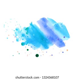 Abstract isolated colorful vector watercolor splash. Grunge element for paper design. Vector illustration