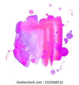 Abstract isolated colorful vector watercolor splash. Grunge element for paper design. Vector illustration