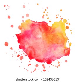 Abstract isolated colorful vector watercolor splash. Grunge element for paper design. Vector illustration