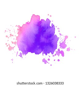 Abstract isolated colorful vector watercolor splash. Grunge element for paper design. Vector illustration