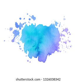 Abstract isolated colorful vector watercolor splash. Grunge element for paper design. Vector illustration