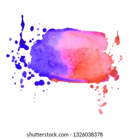 Abstract isolated colorful vector watercolor splash. Grunge element for paper design. Vector illustration