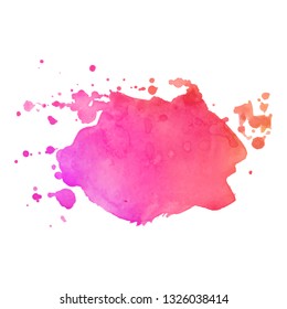 Abstract isolated colorful vector watercolor splash. Grunge element for paper design. Vector illustration