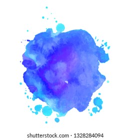 Abstract isolated colorful vector watercolor splash. Grunge element for paper design. Vector illustration