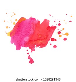 Abstract isolated colorful vector watercolor splash. Grunge element for paper design. Vector illustration