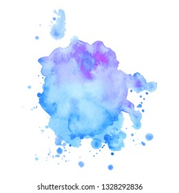 Abstract isolated colorful vector watercolor splash. Grunge element for paper design. Vector illustration