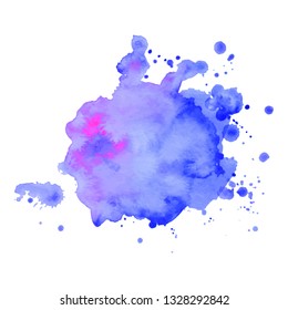 Abstract isolated colorful vector watercolor splash. Grunge element for paper design. Vector illustration