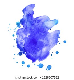 Abstract isolated colorful vector watercolor splash. Grunge element for paper design. Vector illustration