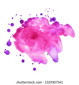 Abstract isolated colorful vector watercolor splash. Grunge element for paper design. Vector illustration