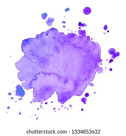 Abstract isolated colorful vector watercolor splash. Grunge element for paper design. Vector illustration