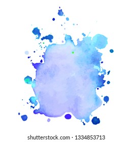 Abstract isolated colorful vector watercolor splash. Grunge element for paper design. Vector illustration