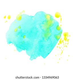 Abstract isolated colorful vector watercolor splash. Grunge element for paper design. Vector illustration