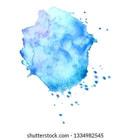 Abstract isolated colorful vector watercolor splash. Grunge element for paper design. Vector illustration