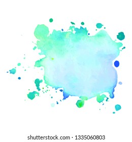 Abstract isolated colorful vector watercolor splash. Grunge element for paper design. Vector illustration