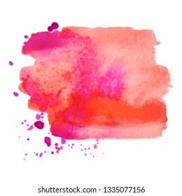 Abstract isolated colorful vector watercolor splash. Grunge element for paper design. Vector illustration