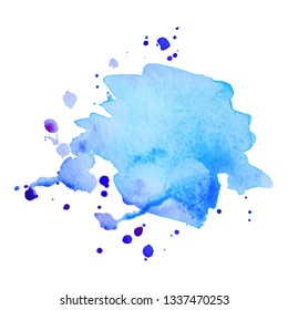 Abstract isolated colorful vector watercolor splash. Grunge element for paper design. Vector illustration