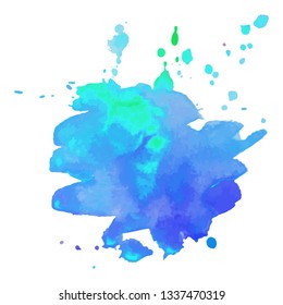 Abstract isolated colorful vector watercolor splash. Grunge element for paper design. Vector illustration