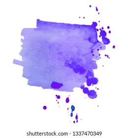 Abstract isolated colorful vector watercolor splash. Grunge element for paper design. Vector illustration