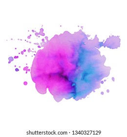 Abstract isolated colorful vector watercolor splash. Grunge element for paper design. Vector illustration