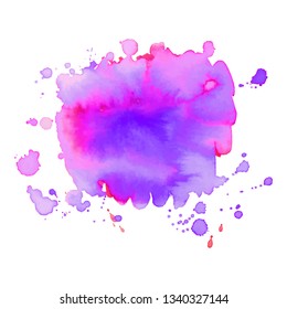 Abstract isolated colorful vector watercolor splash. Grunge element for paper design. Vector illustration