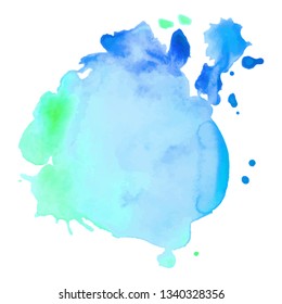 Abstract isolated colorful vector watercolor splash. Grunge element for paper design. Vector illustration
