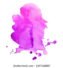 Abstract isolated colorful vector watercolor splash. Grunge element for paper design. Vector illustration