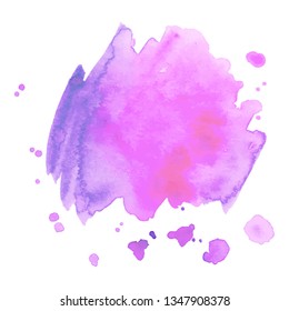 Abstract isolated colorful vector watercolor splash. Grunge element for paper design. Vector illustration