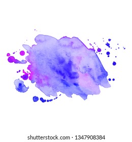 Abstract isolated colorful vector watercolor splash. Grunge element for paper design. Vector illustration