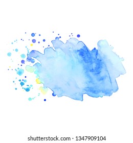Abstract isolated colorful vector watercolor splash. Grunge element for paper design. Vector illustration