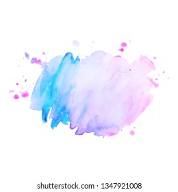 Abstract isolated colorful vector watercolor splash. Grunge element for paper design. Vector illustration