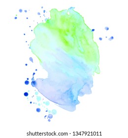 Abstract isolated colorful vector watercolor splash. Grunge element for paper design. Vector illustration