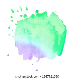 Abstract isolated colorful vector watercolor splash. Grunge element for paper design. Vector illustration