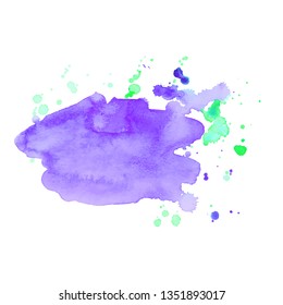 Abstract isolated colorful vector watercolor splash. Grunge element for paper design. Vector illustration