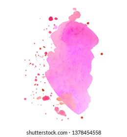 Abstract isolated colorful vector watercolor splash. Grunge element for paper design. Vector illustration