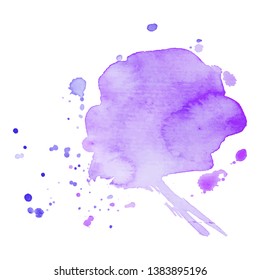 Abstract isolated colorful vector watercolor splash. Grunge element for paper design. Vector illustration