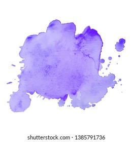 Abstract isolated colorful vector watercolor splash. Grunge element for paper design. Vector illustration