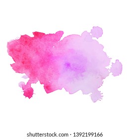 Abstract isolated colorful vector watercolor splash. Grunge element for paper design. Vector illustration